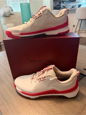 Tiger Woods SUN DAY RED Men's White & Red Golf Shoes